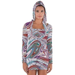 Abstract Background Ornamental Long Sleeve Hooded T-shirt