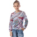Abstract Background Ornamental Kids  Long Sleeve Tee with Frill  View1