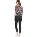3d Flower Bloom Embossed Pattern Quarter Sleeve Blouse View2