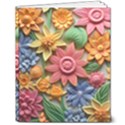 Flower Bloom Embossed Pattern 8  x 10  Hardcover Notebook View1