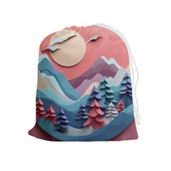 Paper Art Pastel Drawstring Pouch (xl)
