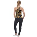 Flower Gold Floral Cross Neck Velour Top View2