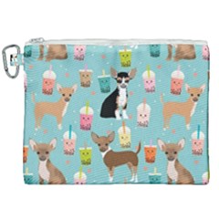 Chihuahua Bubble Kawaii Boba Tea Cute Dog Canvas Cosmetic Bag (xxl) by Wav3s