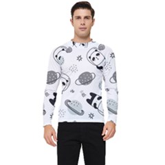 Panda Floating In Space And Star Men s Long Sleeve Rash Guard