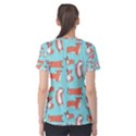 Corgis On Teal Women s Cotton Tee View2