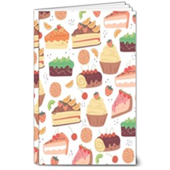 Seamless Pattern Hand Drawing Cartoon Dessert And Cake 8  X 10  Softcover Notebook by Wav3s
