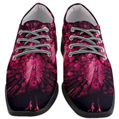 Peacock Pink Black Feather Abstract Women Heeled Oxford Shoes by Wav3s