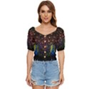 Peacock Feathers Button up blouse View1