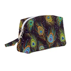 Pattern Feather Peacock Wristlet Pouch Bag (medium) by Wav3s