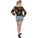 Pattern Feather Peacock Banded Bottom Chiffon Top View2