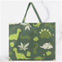 Cute Dinosaur Pattern Zipper Large Tote Bag View1