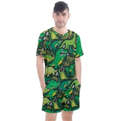 Dino Kawaii Men s Mesh Tee And Shorts Set