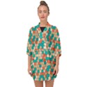 Multicolored Honeycomb Colorful Abstract Geometry Half Sleeve Chiffon Kimono View1
