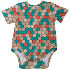 Multicolored Honeycomb Colorful Abstract Geometry Baby Short Sleeve Bodysuit