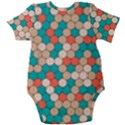 Multicolored Honeycomb Colorful Abstract Geometry Baby Short Sleeve Bodysuit View2
