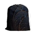 Abstract Dark Shine Structure Fractal Golden Drawstring Pouch (2XL) View1