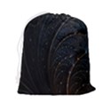 Abstract Dark Shine Structure Fractal Golden Drawstring Pouch (2XL) View2