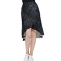 Abstract Dark Shine Structure Fractal Golden Frill Hi Low Chiffon Skirt View1