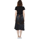 Abstract Dark Shine Structure Fractal Golden Frill Hi Low Chiffon Skirt View2