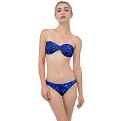 Blue Bubbles Abstract Classic Bandeau Bikini Set