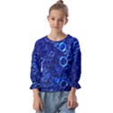 Blue Bubbles Abstract Kids  Cuff Sleeve Top View1