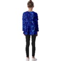 Blue Bubbles Abstract Kids  V Neck Casual Top View2