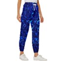 Blue Bubbles Abstract Women s Cropped Drawstring Pants View3