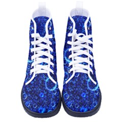 Blue Bubbles Abstract Men s High-top Canvas Sneakers