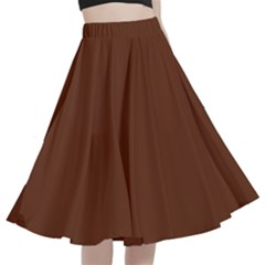 Cinnamon Brown	 - 	a-line Full Circle Midi Skirt With Pocket