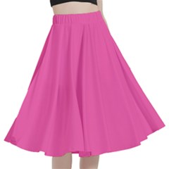 Bubble Gum Pink	 - 	a-line Full Circle Midi Skirt With Pocket