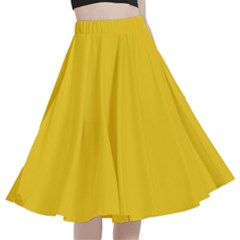 Jonquil Yellow	 - 	a-line Full Circle Midi Skirt With Pocket