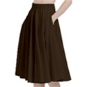 Chocolate  Brown	 - 	A-Line Full Circle Midi Skirt With Pocket View2