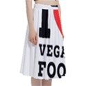 I love vegan food  A-Line Full Circle Midi Skirt With Pocket View3