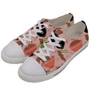 Doodle Yakisoba Seamless Pattern Background Cartoon Japanese Street Food Men s Low Top Canvas Sneakers View2