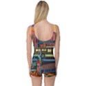 The City Style Bus Fantasy Architecture Art One Piece Boyleg Swimsuit View2