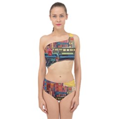 The City Style Bus Fantasy Architecture Art Spliced Up Two Piece Swimsuit