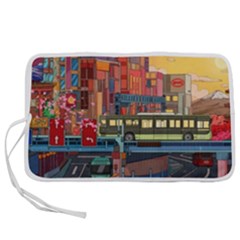 The City Style Bus Fantasy Architecture Art Pen Storage Case (s) by Grandong