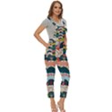 Japanese Fans Bright Pattern Women s Pinafore Overalls Jumpsuit View3
