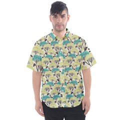 Flora Nature Color Japanese Patterns Men s Short Sleeve Shirt