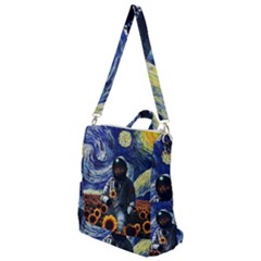 Starry Surreal Psychedelic Astronaut Space Crossbody Backpack