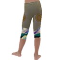 Surreal Art Psychadelic Mountain Kids  Lightweight Velour Capri Leggings  View4