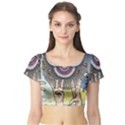 Vintage Trippy Aesthetic Psychedelic 70s Aesthetic Short Sleeve Crop Top View1