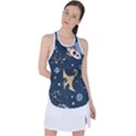 Space Theme Art Pattern Design Wallpaper Racer Back Mesh Tank Top View1