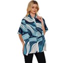Pattern Ocean Waves Arctic Ocean Blue Nature Sea Women s Batwing Button Up Shirt View3