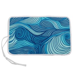Ocean Waves Sea Abstract Pattern Water Blue Pen Storage Case (s) by Ndabl3x