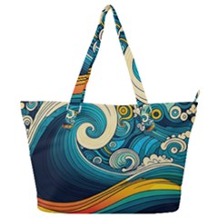 Waves Wave Ocean Sea Abstract Whimsical Abstract Art Full Print Shoulder Bag