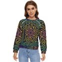 Circuit Hexagonal Geometric Pattern Background Pattern Women s Long Sleeve Raglan Tee View1