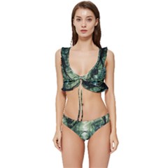 River Forest Wood Nature Low Cut Ruffle Edge Bikini Set