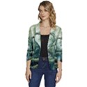 River Forest Wood Nature Women s One-Button 3/4 Sleeve Short Jacket View1