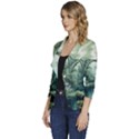 River Forest Wood Nature Women s One-Button 3/4 Sleeve Short Jacket View2